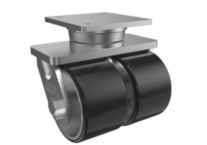 Composant de roulette robuste utilisé dans les systèmes et unités de construction modulaires permanents